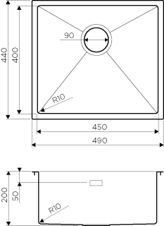 Мойка кухонная Omoikiri Taki 49-U/IF-LG нерж.сталь/светлое золото